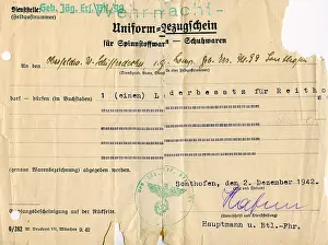 Coupon: Second World War / WWII, Germany, uniform delivery