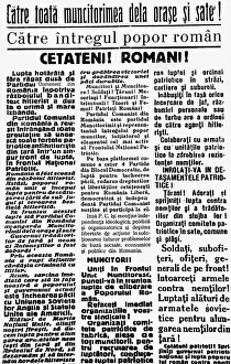 Insurgence: Second World War / WWII, Romania, insurrection