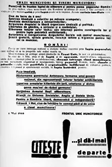 Manifesto: Second World War / WWII, Romania, resistance
