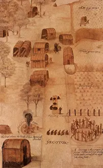 Dwellings: Secoton 1587