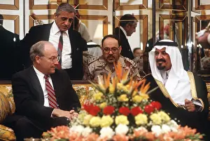 Cheney: Secretary of Defense Dick Cheney meets with ?