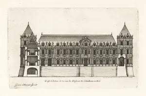Brie: Section of the courtyard of the Chateau de Colombieres, Brie
