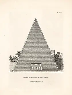 Caius: Section through the Tomb of Caius Cestius, Rome