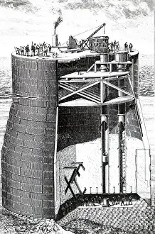 Sectional: Sectional view of Caisson used during the construction