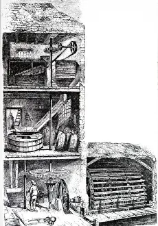 Sectional: A sectional view of a flour mill