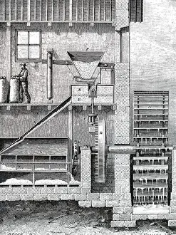 Sectional: A sectional view of a flour mill