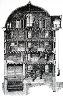 Sectional: A sectional view of a flour mill