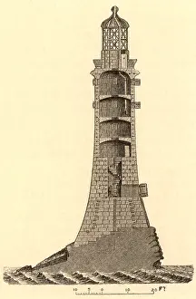1756: Sectional view of the fourth Eddystone lighthouse