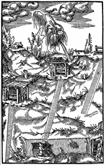 Sectional: Sectional view of German mine showing method of