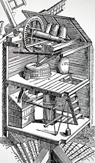 Sectional: Sectional view of a post mill