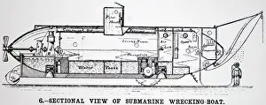 Sectional: Sectional view of Simon Lake's Submarine salvage