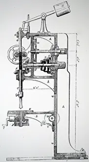 1866: Sectional view of Whitworth's drilling machine 1866
