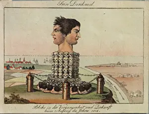Sein: Sein Denkmal, engraving, Chateau de Hardelot