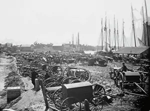 Abundance: Seized Confederate cannons and caissons on