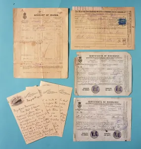 Account: Selection of Titanic paperwork