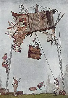 Bricklaying: Self-Help in War Time by Heath Robinson Building a Bungalow