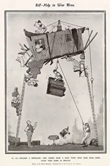 Bricklaying: Self-Help in War Time by Heath Robinson Building a Bungalow