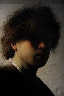 Rembrandt: Self-portrait, 1628, by Rembrandt van Rijn