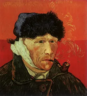 Bandaged: Self-Portrait with Bandaged Ear and Pipe, by Van Gogh