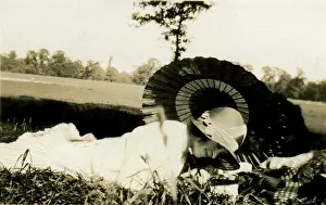 Reclining: Self portrait with parasol (1/2)