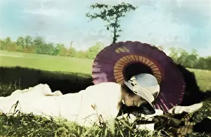 Reclining: Self portrait with parasol (2/2)