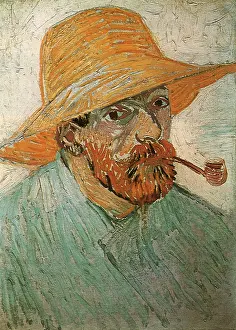 Gogh: Self-Portrait with Pipe and Straw Hat, by Van Gogh