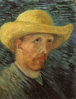 Self-Portrait with Straw Hat, by Van Gogh