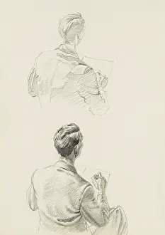 Sketching: Self portrait studies by Raymond Sheppard