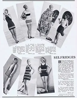 Selfridges: Selfridges Bathings Outfits Advert, 1927