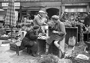Viktualienmarkt: Sellers at the Viktualienmarkt in Manchen