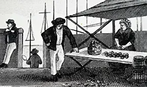 Stall: Selling Colchester oysters