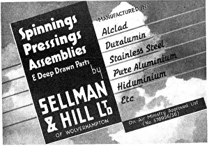 Pressings: Sellman & Hill - Sheet Metal Workers. Spinnings & Pressings