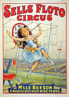 Mlle: Sells Floto circus M'lle Beeson, a marvelous high wire Venus