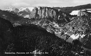 Breitenstein: Semmering railway with Polloroswand