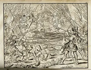 1386: Sempach War, Battle of Sempach, 9.7.1386, copper