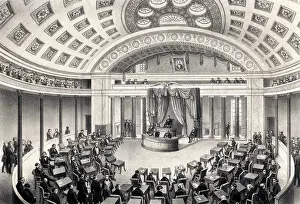 Legislation: Senate chamber, Washington D.C. circa 1850
