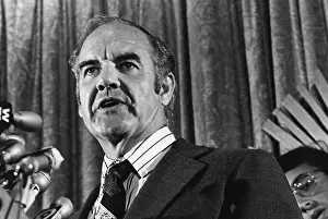 Landslide: Senator George McGovern speaking at press conference