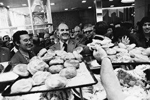 Nominee: Senator George McGovern of USA in a cafeteria