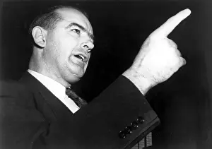 Mccarthyism: Senator Joseph McCarthy, speaking, 1950s, ?