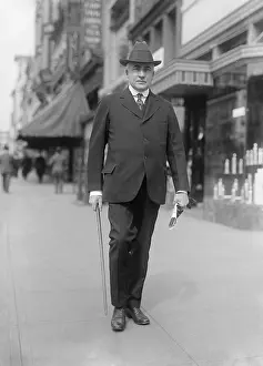Walking Stick: Senator Warren Harding walking on a Washington
