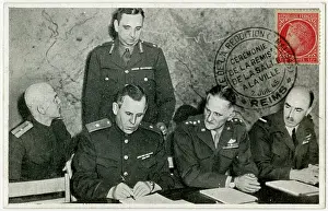 Moderne: Senior Allied commanders signing documents at Rheims