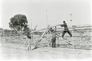 Sasl: September 26 1965 - Workmen putting up; the stands
