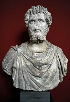 Brooch: Septimius Severus (145-211). Roman Emperor. Bust. Carlsberg