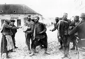 Serb: Serb prisoners buy bread, 1915