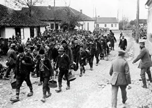 Duties: The Serbian conscripts marching off, 1916