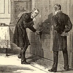 Boudoir: Sergeant Cuff examining Miss Verrinder's boudoir