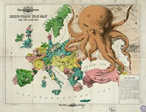 Serio: Serio-comic war map for the year 1877