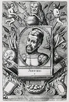 Quintus: SERTORIUS, Quintus (123-73 BC). Roman General. Engraving