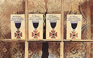 Iln - Consolidated Archive Holdings Ltd (colourised): Service cards in a window in Arundel, WW1