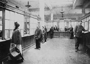 Loewenbraeu: Service counter area at the former office building of th